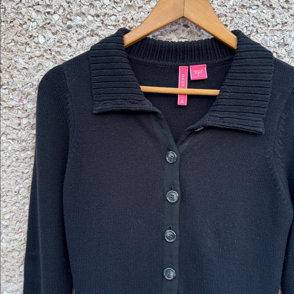 Embroidered Black Floral Cardigan Sweater - Picture 3 of 9
